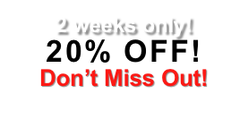 2 weeks only!
20% OFF!
Don’t Miss Out!
Offer good for select EFS programs only. 
Call or email for more details.